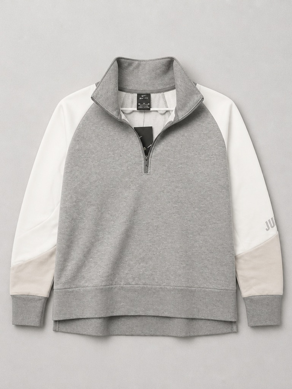Nike Dri-Fit Grey and White Zip-Up Men’s Pullover Sweater XXL